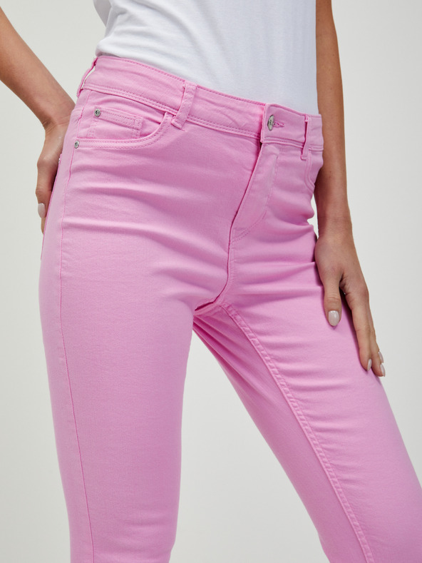 Orsay Ružičaste skraćene traperice užeg kroja ORSAY