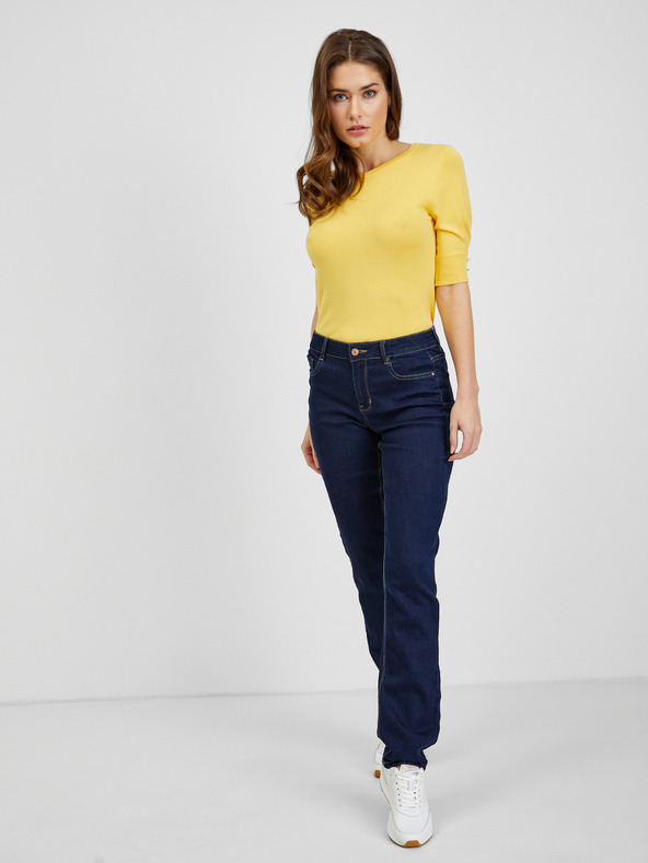 Orsay Tamnoplave ženske traperice ravnog kroja i srednje visokog struka