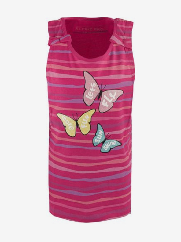 ALPINE PRO Tamnoružičasta majica s uzorkom za djevojčice ALPINE PRO Holso