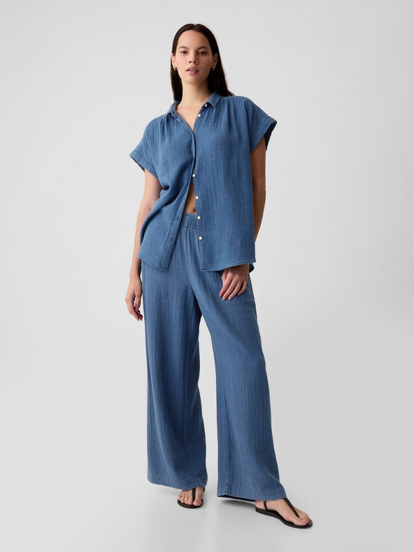 GAP Muslin hlače Wide GAP