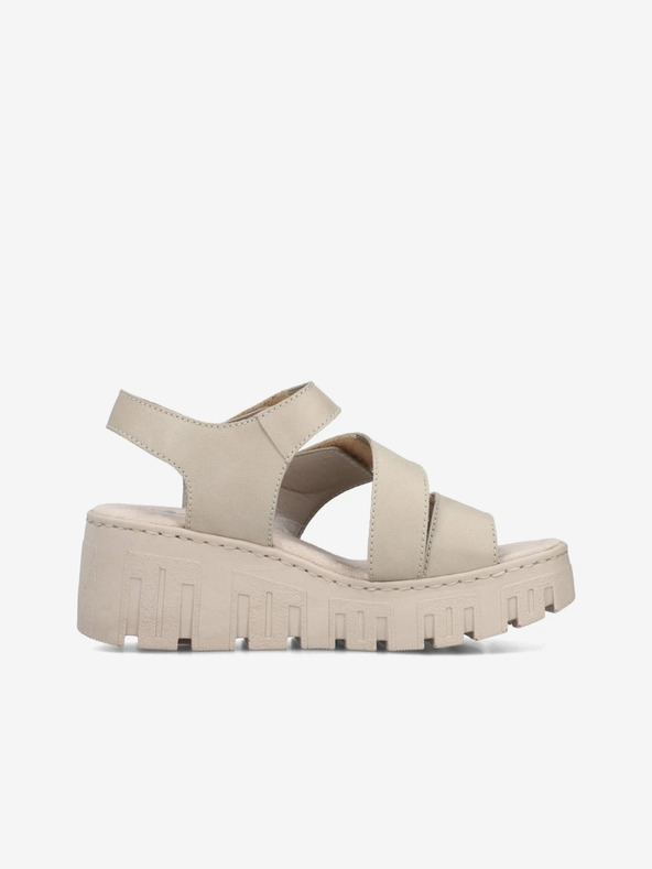 Rieker Rieker bež ženske sandale na wedges