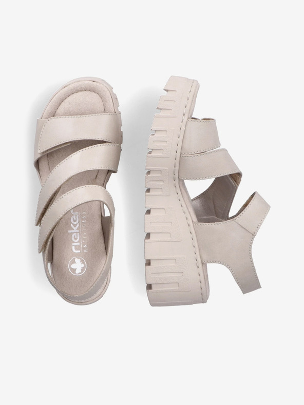 Rieker Rieker bež ženske sandale na wedges