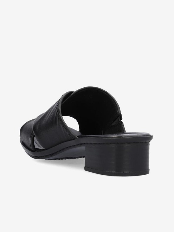 Rieker Rieker crne ženske kožne papuče