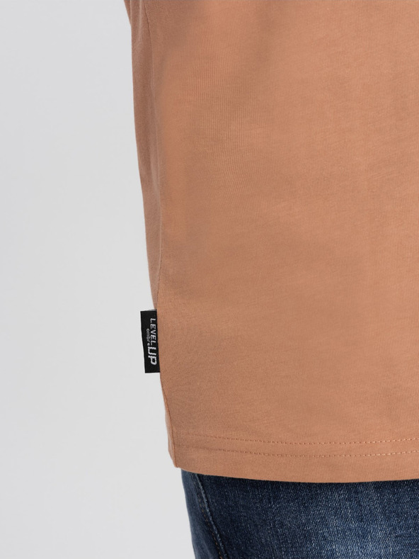 Ombre Clothing Svijetlosmeđa muška majica Ombre Clothing