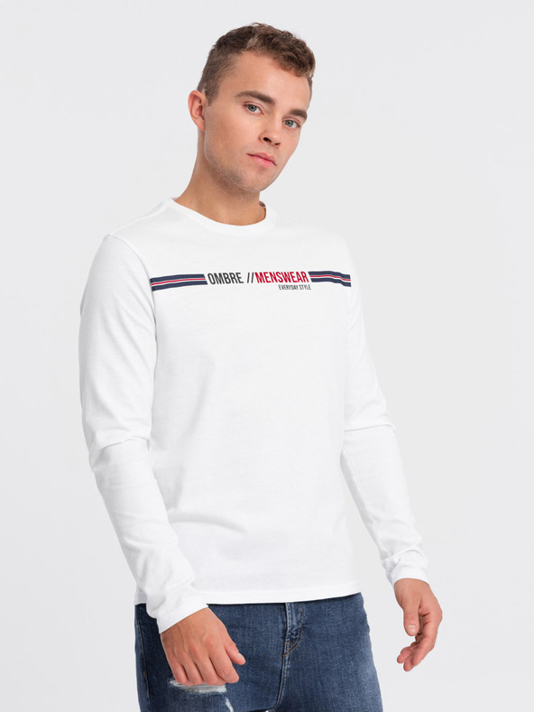 Ombre Clothing Bijela muška majica Ombre Clothing