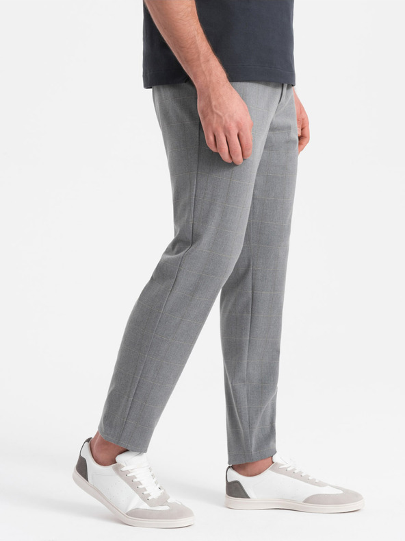 Ombre Clothing Ombre Clothing Muške sive karirane hlače