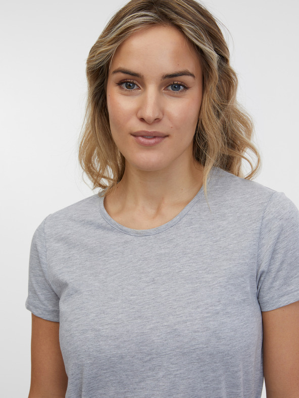 Sam 73 Svijetlo siva ženska midi haljina s brindovima SAM 73 Estela