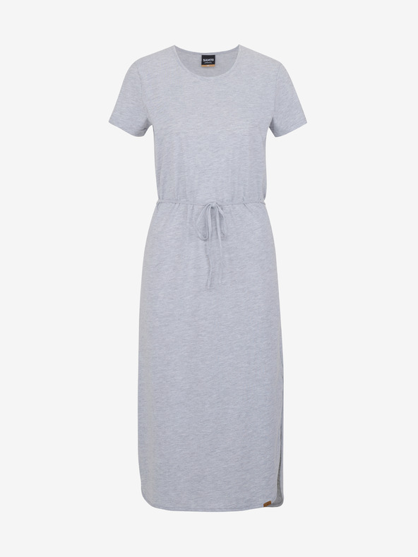 Sam 73 Svijetlo siva ženska midi haljina s brindovima SAM 73 Estela