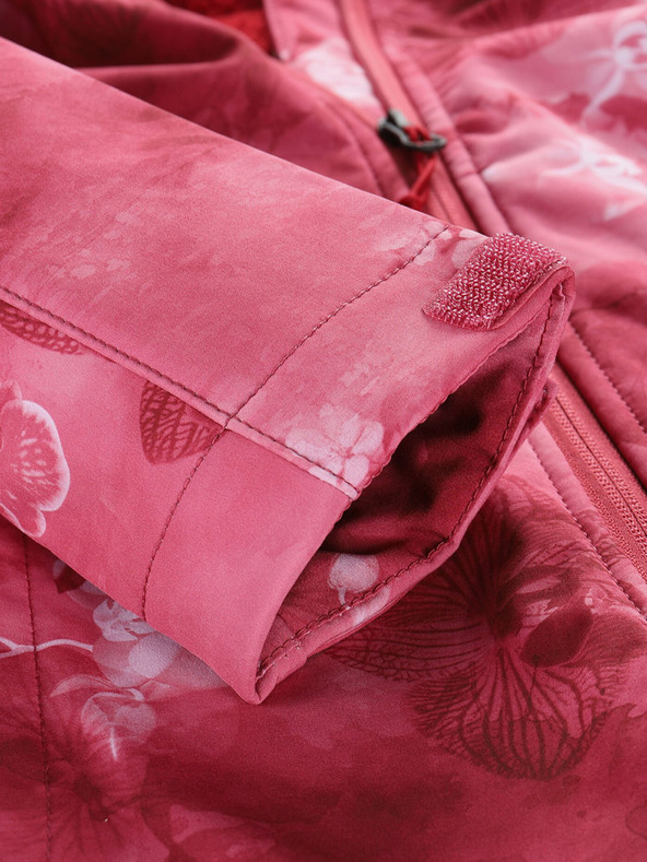 ALPINE PRO Crvena ženska softshell jakna s uzorkom ALPINE PRO HOORA