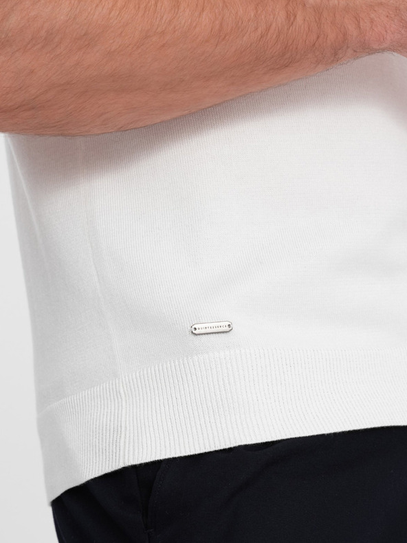 Ombre Clothing Bijela muška polo majica Ombre Clothing