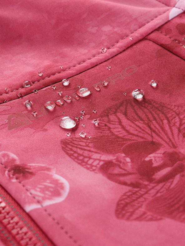 ALPINE PRO Crvena dječja softshell jakna s uzorkom ALPINE PRO HOORO