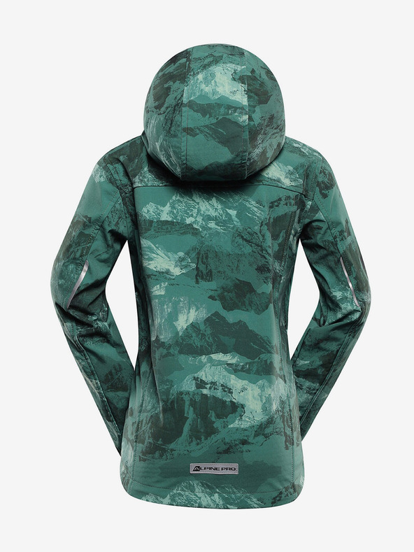 ALPINE PRO Zelena dječja softshell jakna s uzorkom ALPINE PRO HOORO