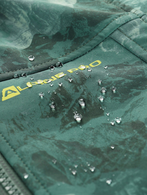 ALPINE PRO Zelena dječja softshell jakna s uzorkom ALPINE PRO HOORO