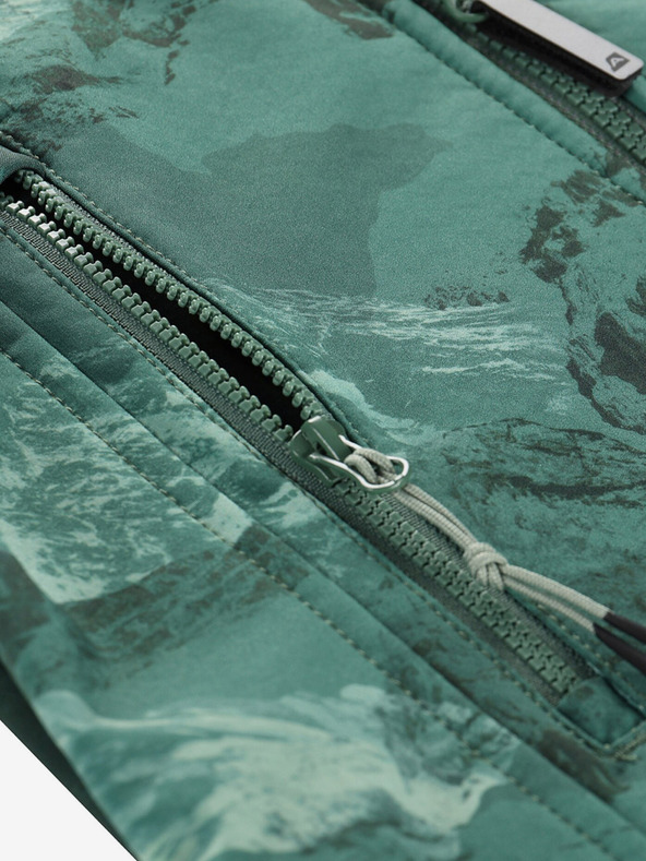 ALPINE PRO Zelena dječja softshell jakna s uzorkom ALPINE PRO HOORO