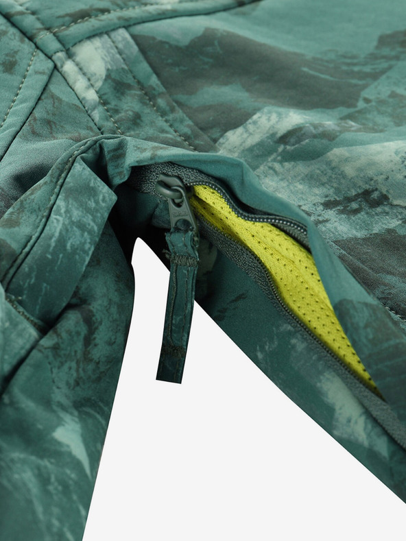 ALPINE PRO Zelena dječja softshell jakna s uzorkom ALPINE PRO HOORO