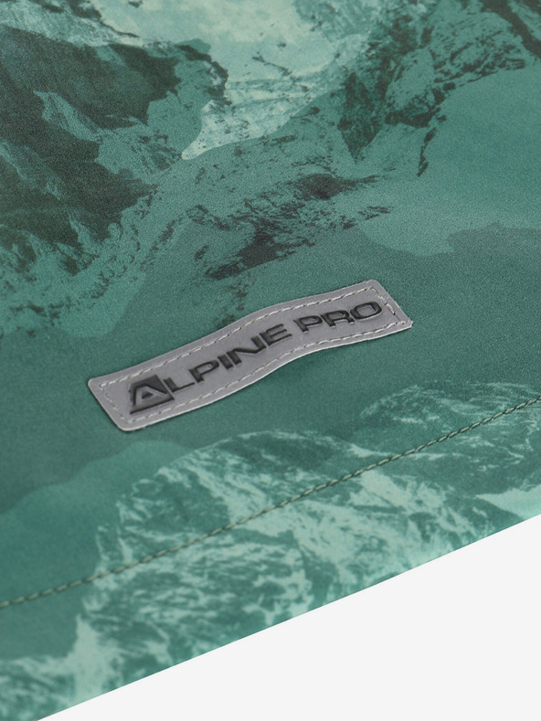 ALPINE PRO Zelena dječja softshell jakna s uzorkom ALPINE PRO HOORO