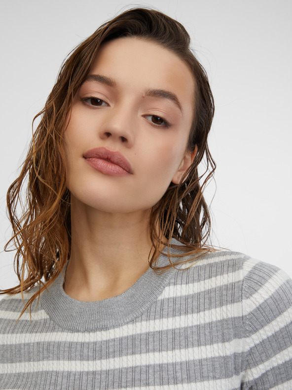 Orsay Svijetlosivi ženski pleteni top na pruge ORSAY