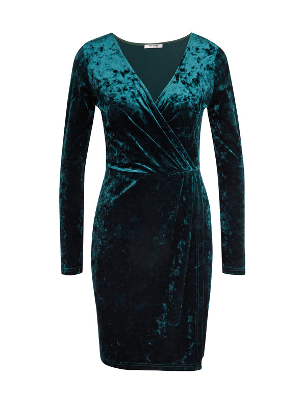 Orsay Tamno zelena ženska baršunasta haljina ORSAY