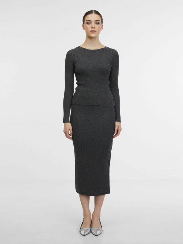 Orsay Sivi ženski džemper midi suknja ORSAY