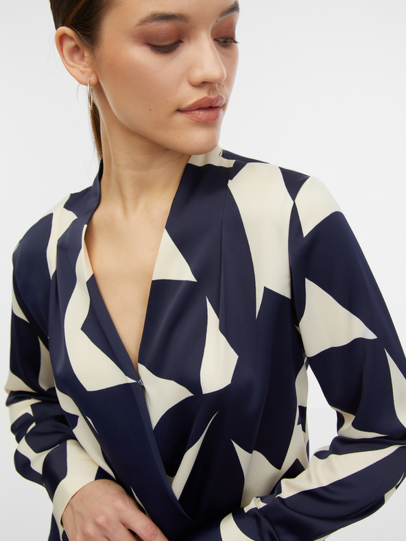 Orsay Krem-plava ženska satenska bluza s uzorkom ORSAY