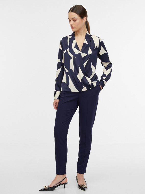 Orsay Krem-plava ženska satenska bluza s uzorkom ORSAY