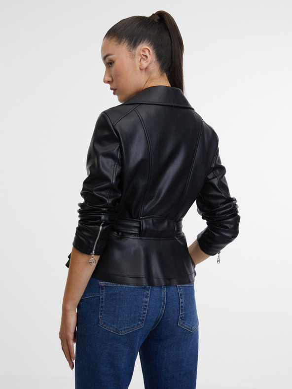 Orsay Crna ženska kožna jakna ORSAY