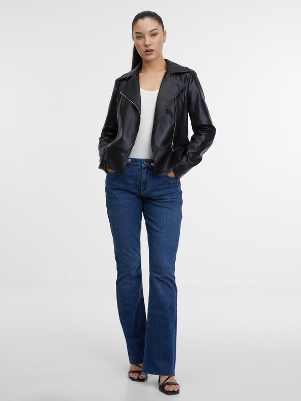 Orsay Crna ženska kožna jakna ORSAY