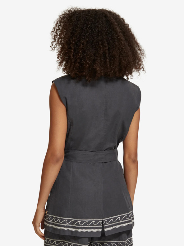 Scotch & Soda Sivi ženski prsluk s primjesama lana Scotch & Soda