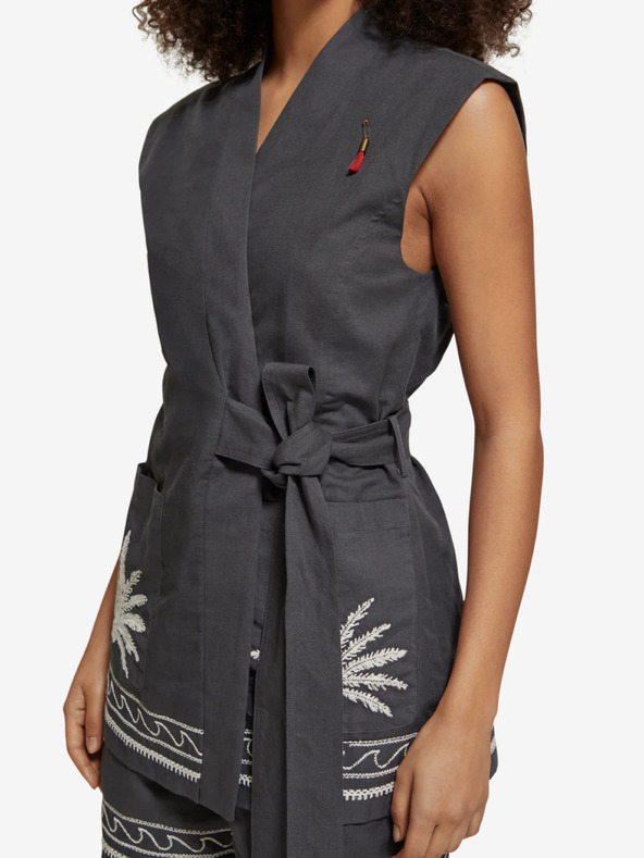 Scotch & Soda Sivi ženski prsluk s primjesama lana Scotch & Soda