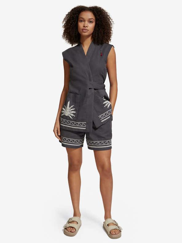 Scotch & Soda Sivi ženski prsluk s primjesama lana Scotch & Soda