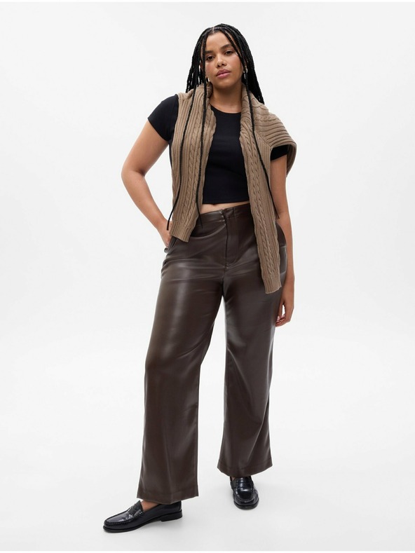 GAP Kožne hlače Loose GAP