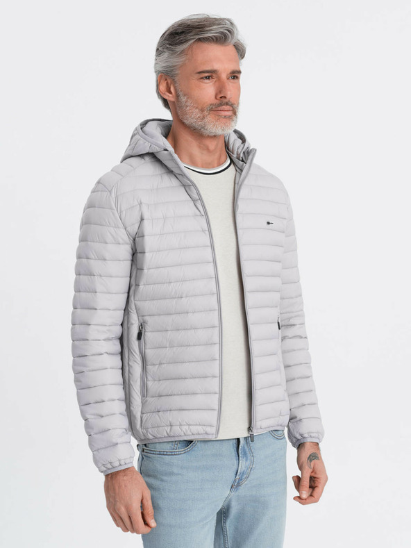 Ombre Clothing Ombre odjeća, svijetlo siva muška lagana prošivena jakna