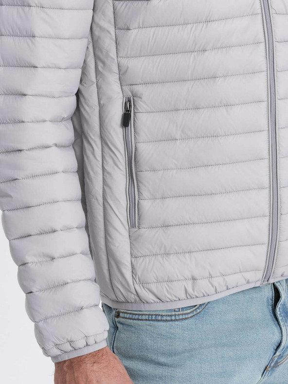 Ombre Clothing Ombre odjeća, svijetlo siva muška lagana prošivena jakna