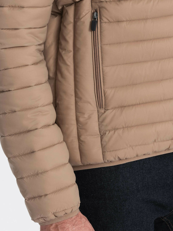 Ombre Clothing Bež muška lagana prošivena jakna Ombre Clothing