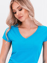 Edoti Tirkizna ženska basic majica s V izrezom Edoti