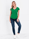 Edoti Zelena ženska osnovna majica s V izrezom Edoti