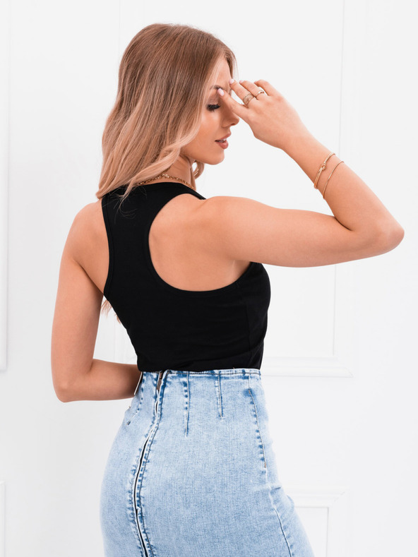 Edoti Crna ženska osnovna majica bez rukava Edoti