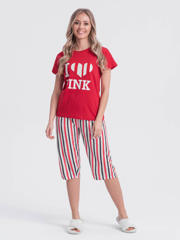 Edoti Crvena ženska pidžama s uzorkom Edoti