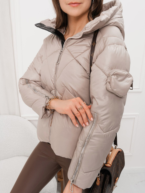 Edoti Ženska prošivena zimska jakna u srebrnoj boji Edoti