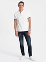 Ombre Clothing Bijela muška polo majica Ombre Clothing