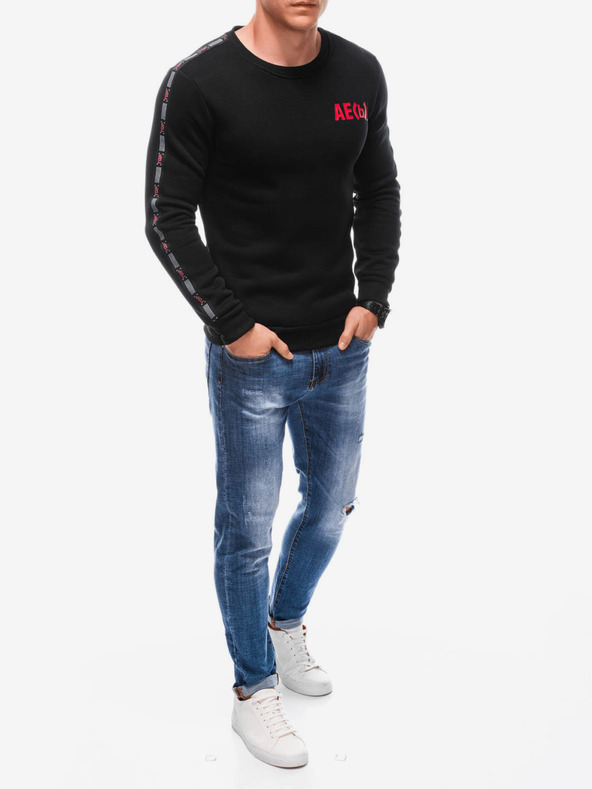 Edoti Crveno-crni muški sweatshirt sa natpisom Edoti