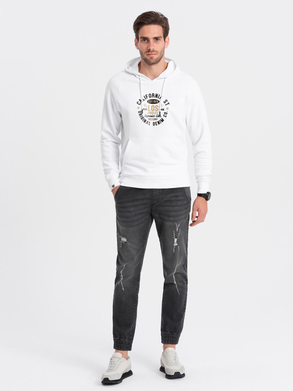 Ombre Clothing Tamno sive muške traperice s poderanim efektom Ombre Clothing