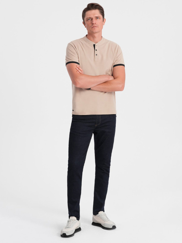 Ombre Clothing Bež muška polo majica Ombre Clothing