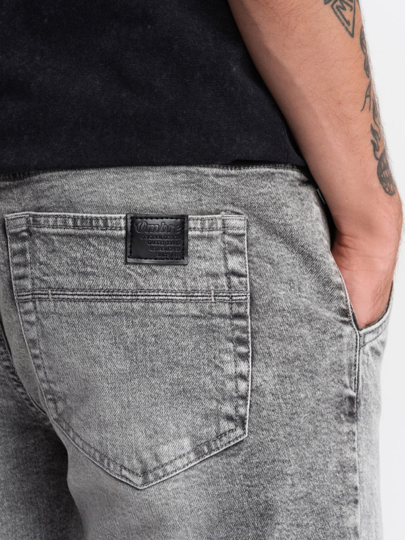 Ombre Clothing Svijetlo sive muške traperice s poderanim efektom Ombre Clothing