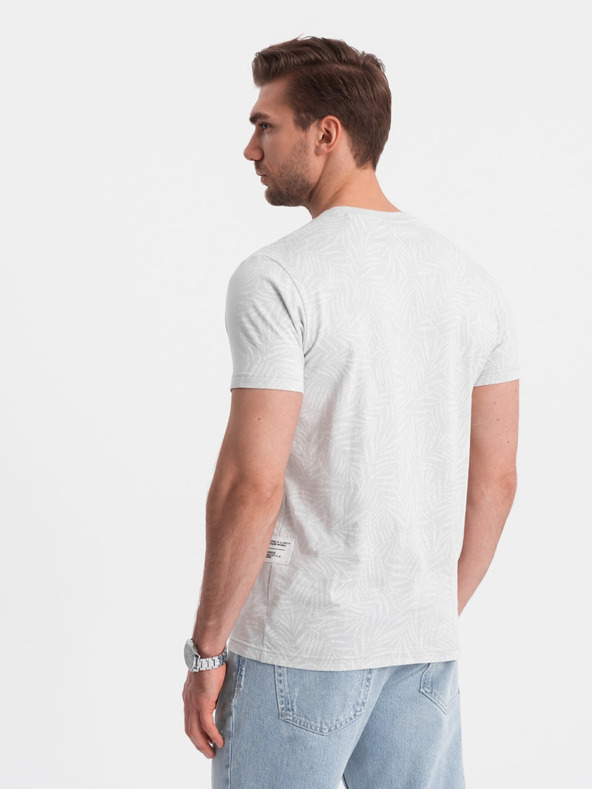 Ombre Clothing Svijetlo siva muška majica s uzorkom Ombre Clothing