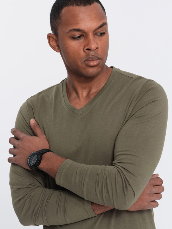 Ombre Clothing Kaki muška osnovna majica Ombre Clothing
