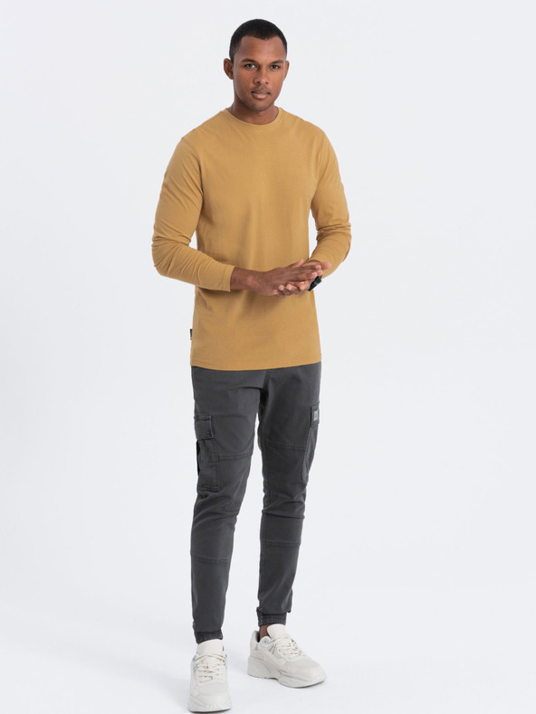 Ombre Clothing Senf muška osnovna majica Ombre Clothing