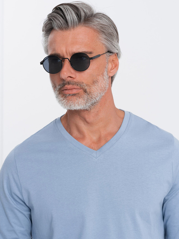 Ombre Clothing Svijetloplava muška osnovna majica Ombre Clothing