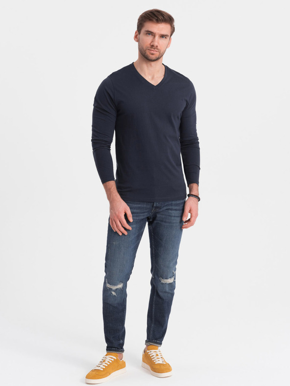 Ombre Clothing Tamnoplava muška basic majica Ombre Clothing