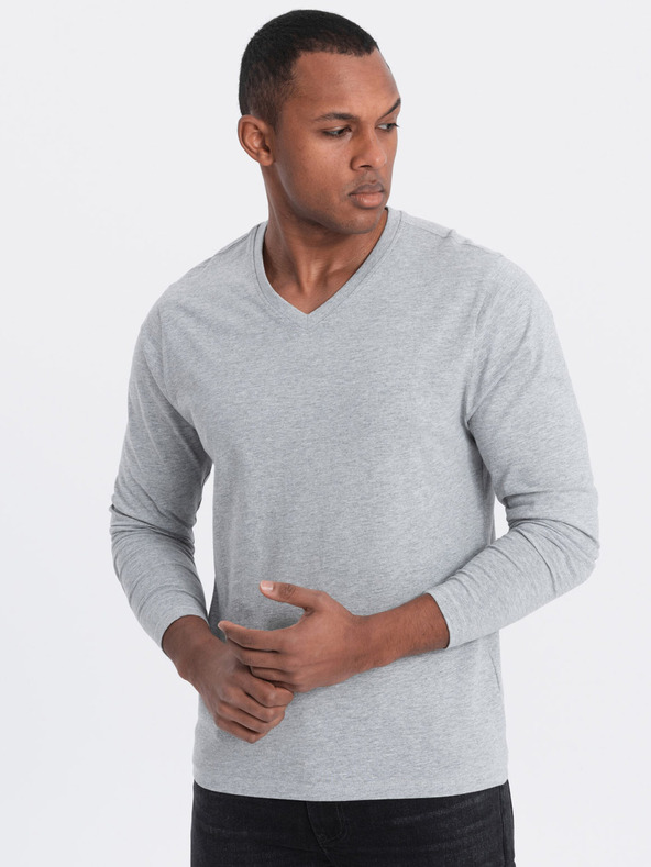 Ombre Clothing Svijetlo siva muška osnovna majica Ombre Clothing